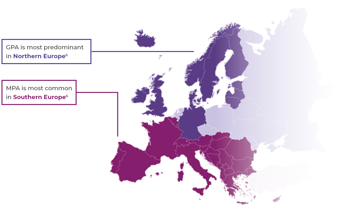 common-vasculitis-types-europe-map