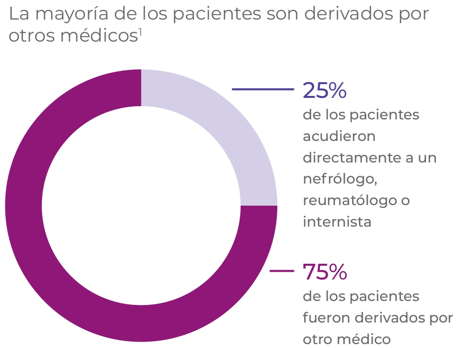 La mayoría de los pacientes son derivados por otros médicos